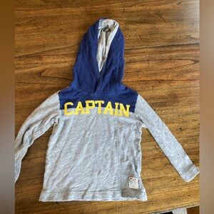 GAP Kids Gray and Navy 'Captain' Long Sleeve Shirt